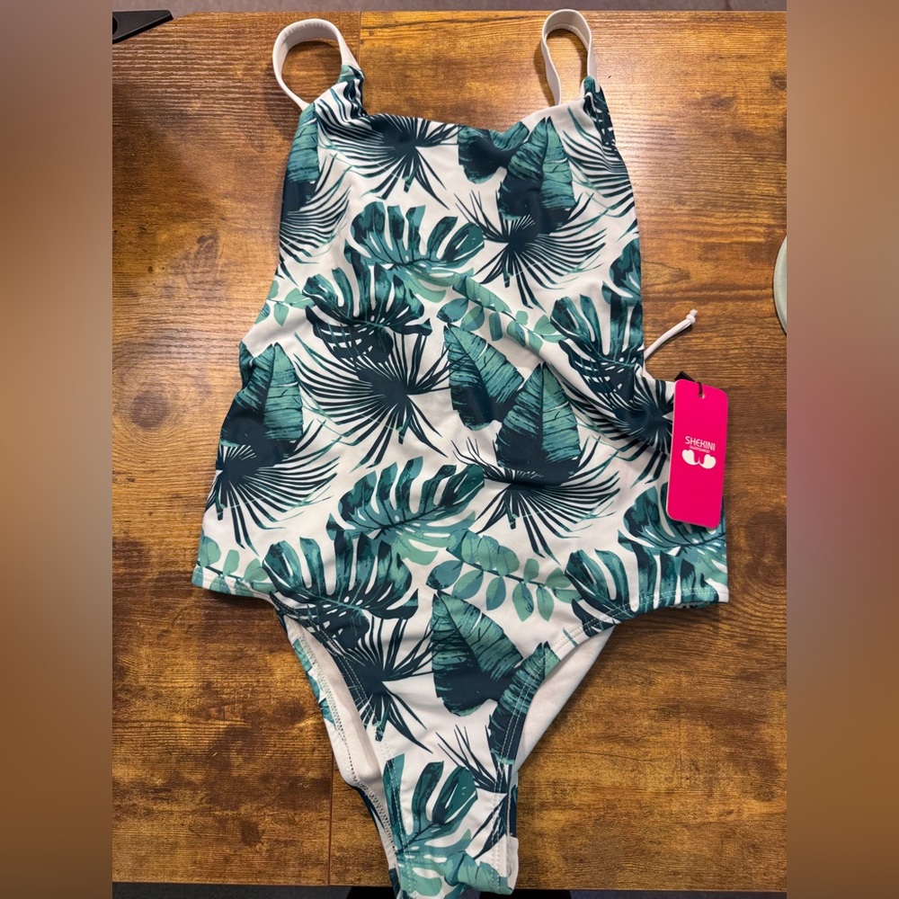 Tropical Leaf Print Swimsuit